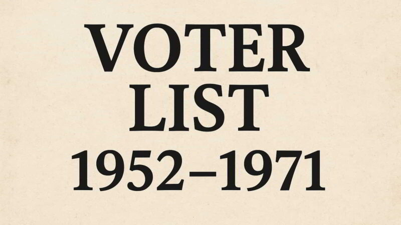 1952 to 1971 voter list