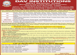 DAV Public School Recruitment 2025 – নতুন নিয়োগের সুযোগ!
